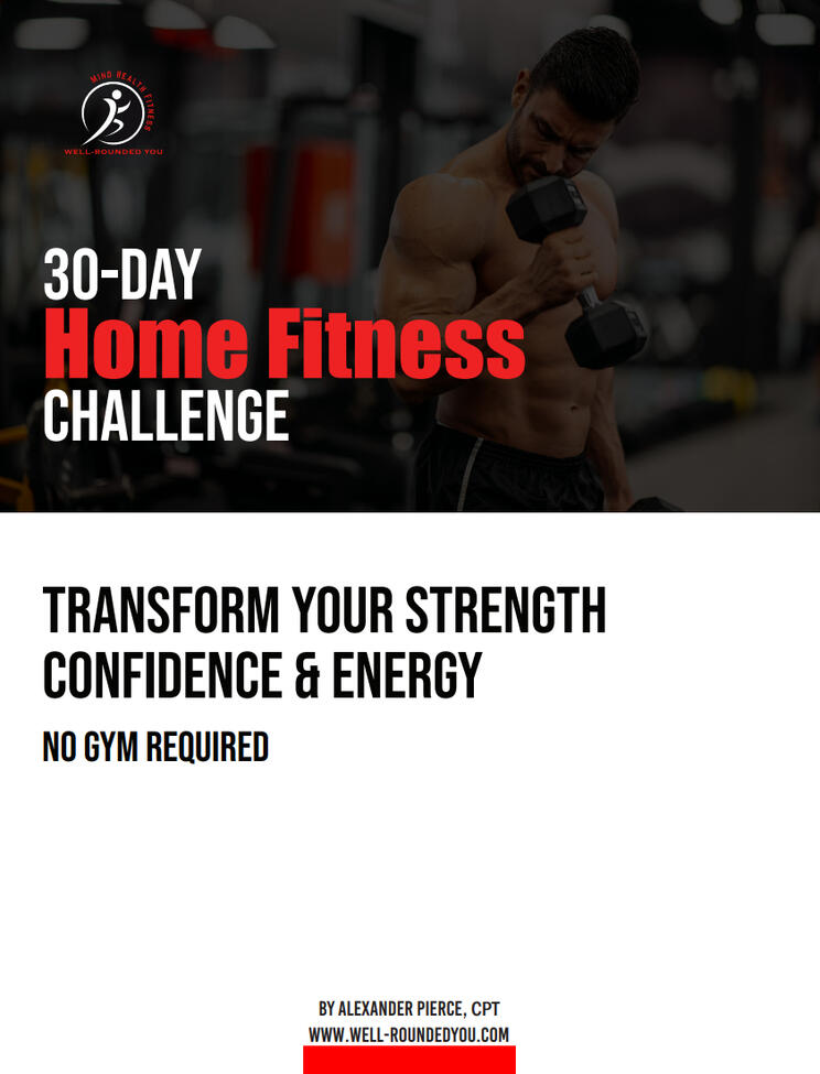 30-Day Home Fitness Challenge Guide Cover – by Alexander Pierce, CPT – Full-body workout program for home fitness